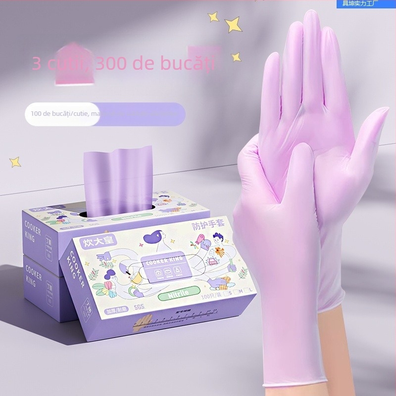Mănuși din latex natural, ultra-subțiri, de unică folosință, de clasă alimentară, pentru curățare în bucătărie