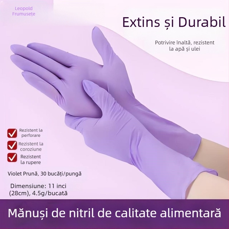 Mănuși de bucătărie din nitril, groase, de unică folosință, rezistente la ulei, pentru spălat vase și curățenie
