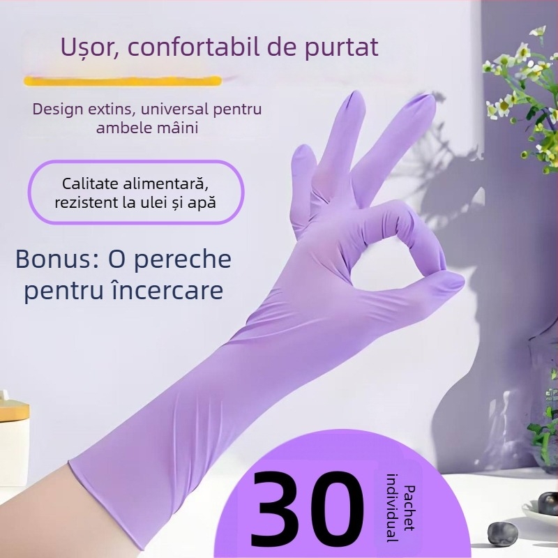 Mănuși de bucătărie din nitril, groase, de unică folosință, rezistente la ulei, pentru spălat vase și curățenie