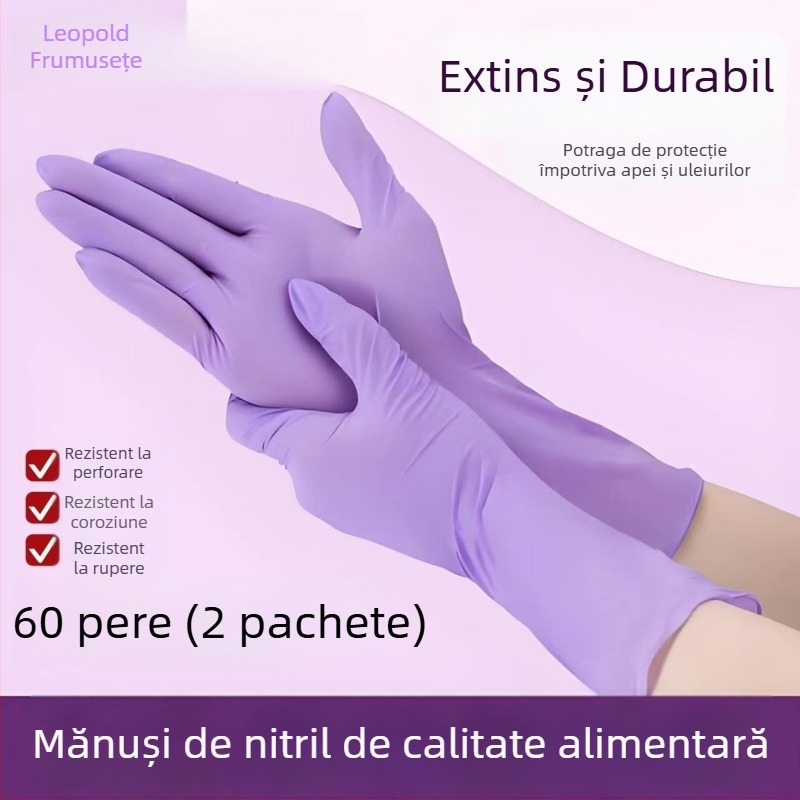 Mănuși de bucătărie din nitril, groase, de unică folosință, rezistente la ulei, pentru spălat vase și curățenie