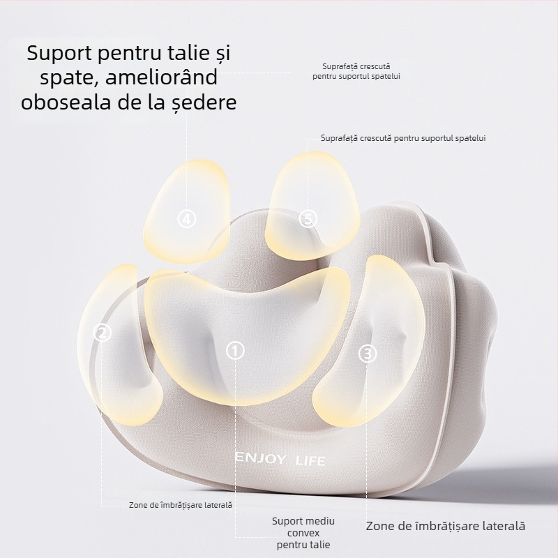 Cyan pernă de călătorie gonflabilă în formă de U, cu husă din PVC, umplere cu aer, stil desen animat, potrivită pentru mașină, călătorii, camping și avion