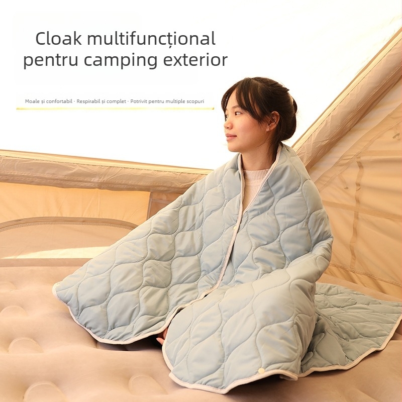 Sac de dormit pentru camping, pelerină purtabilă, gros, rezistent la vânt, protecție împotriva frigului, Qingao