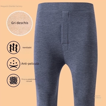 Colanți termici pentru bărbați, cu căptușeală de fleece, trei straturi, țesătură acrilică, grosime extra 501–600 g/m², velur interior