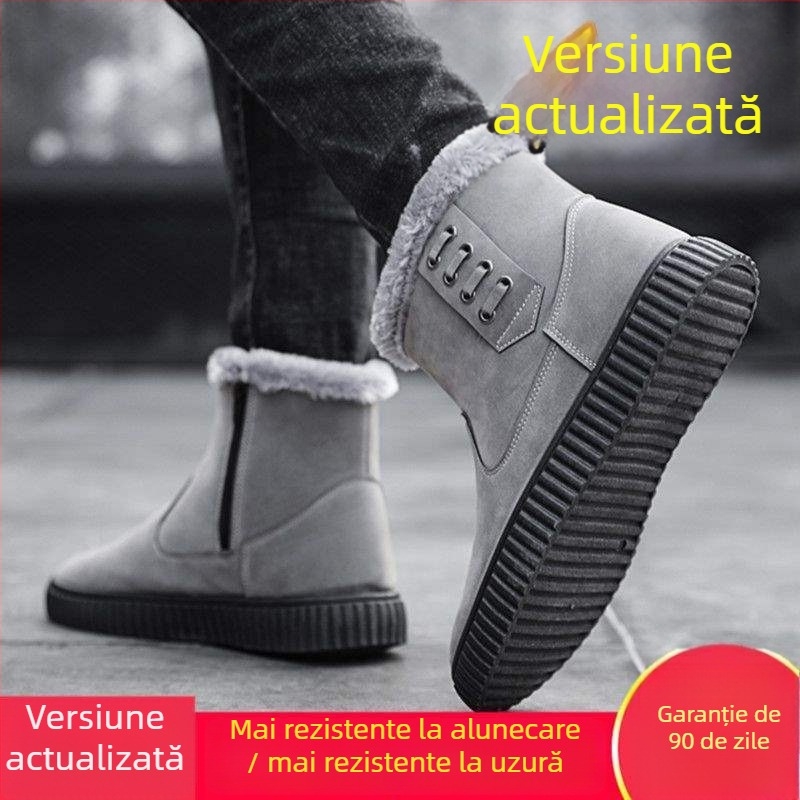 Ghete de zăpadă - impermeabile, calde, căptușite cu fleece, Ultra-Fiber Leather partea superioară, talpă din cauciuc