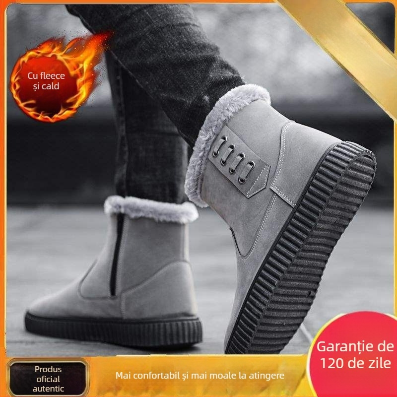 Ghete de zăpadă - impermeabile, calde, căptușite cu fleece, Ultra-Fiber Leather partea superioară, talpă din cauciuc