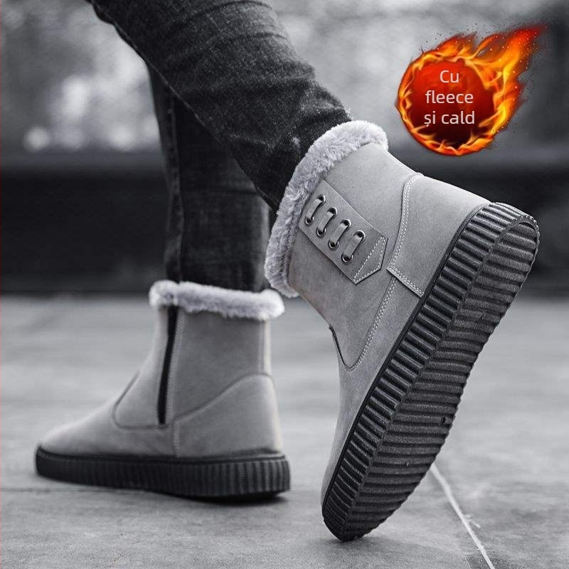 Ghete de zăpadă - impermeabile, calde, căptușite cu fleece, Ultra-Fiber Leather partea superioară, talpă din cauciuc