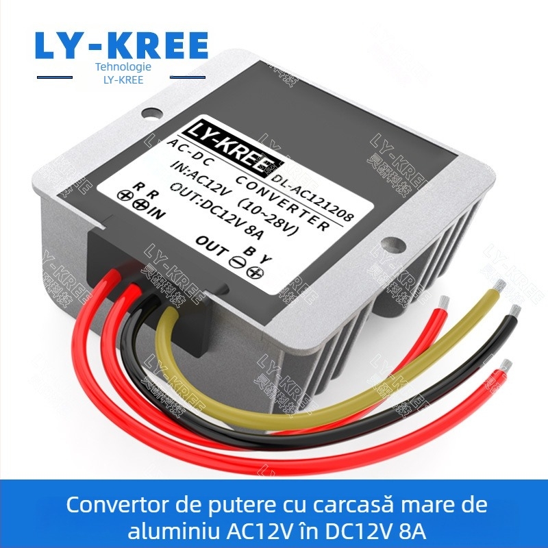 Modul de alimentare reglabil AC12V către DC12V pentru monitorizare securitate (Ieșire 12V, Curent 5–10A, Intrare 10–28V, Putere 60–120W, IP67)
