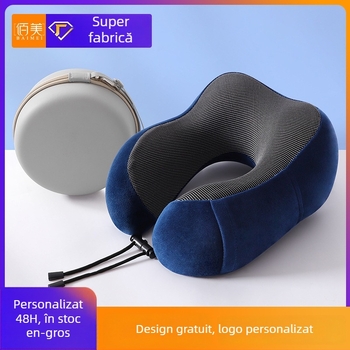 Perne de gât în formă de U pentru călătorii, spumă memory, țesătură moale și elastică, design modern minimalist, pentru adulți