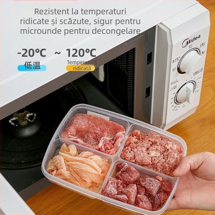 Cutie de porționare a cărnii pentru congelator – recipient din plastic pentru alimente, portabil și sigilat