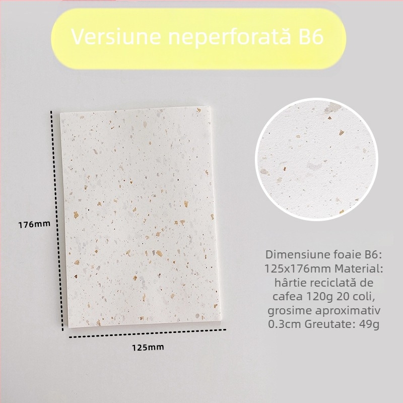 Pagină interioară pentru refill loose-leaf – hârtie de cafea reciclată; import: Nu; autorizare IP: Nu