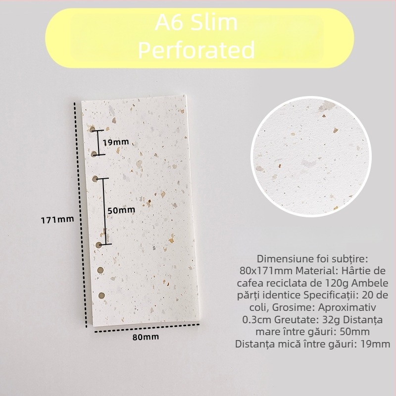 Pagină interioară pentru refill loose-leaf – hârtie de cafea reciclată; import: Nu; autorizare IP: Nu