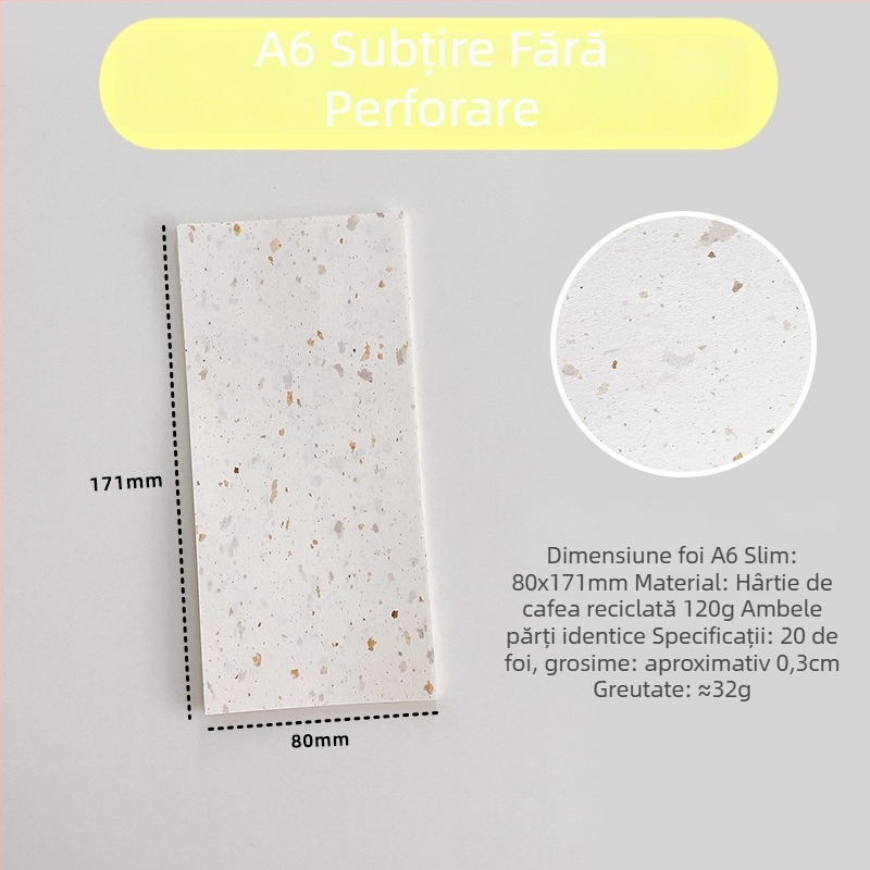 Pagină interioară pentru refill loose-leaf – hârtie de cafea reciclată; import: Nu; autorizare IP: Nu