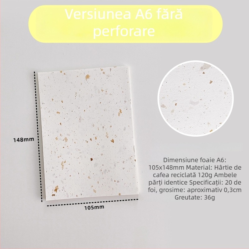 Pagină interioară pentru refill loose-leaf – hârtie de cafea reciclată; import: Nu; autorizare IP: Nu