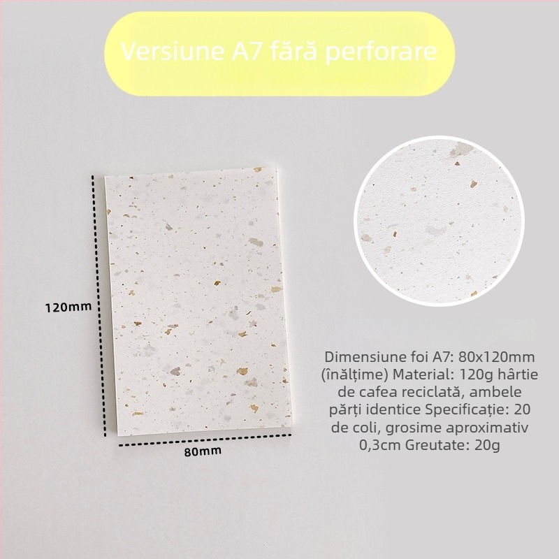 Pagină interioară pentru refill loose-leaf – hârtie de cafea reciclată; import: Nu; autorizare IP: Nu