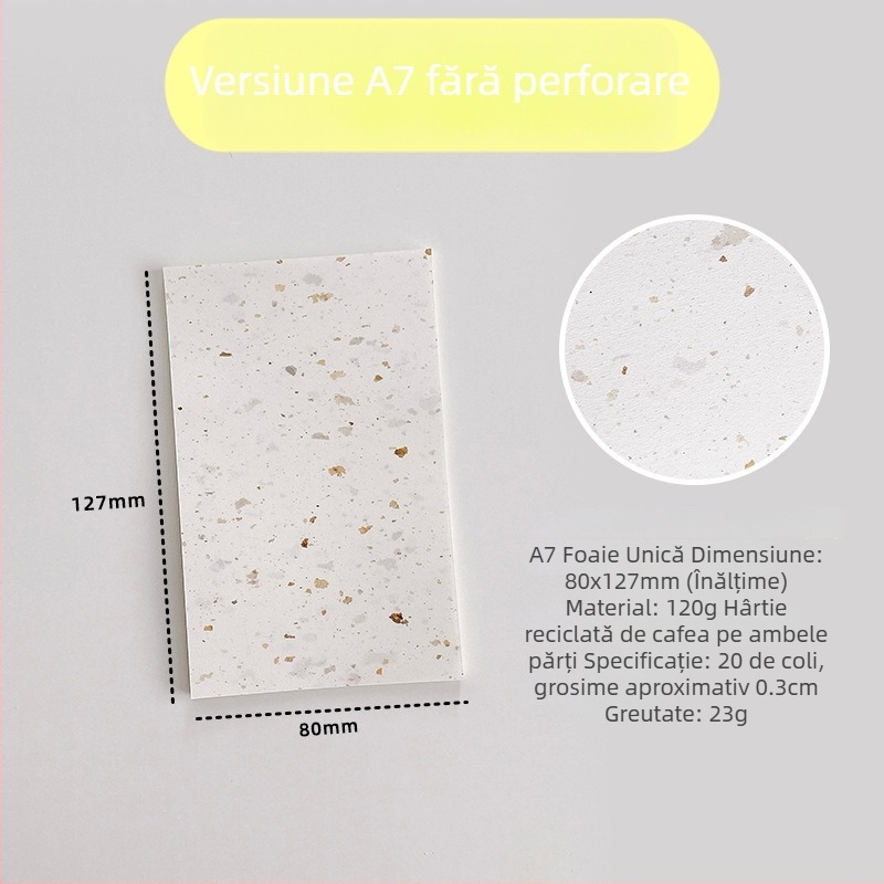 Pagină interioară pentru refill loose-leaf – hârtie de cafea reciclată; import: Nu; autorizare IP: Nu