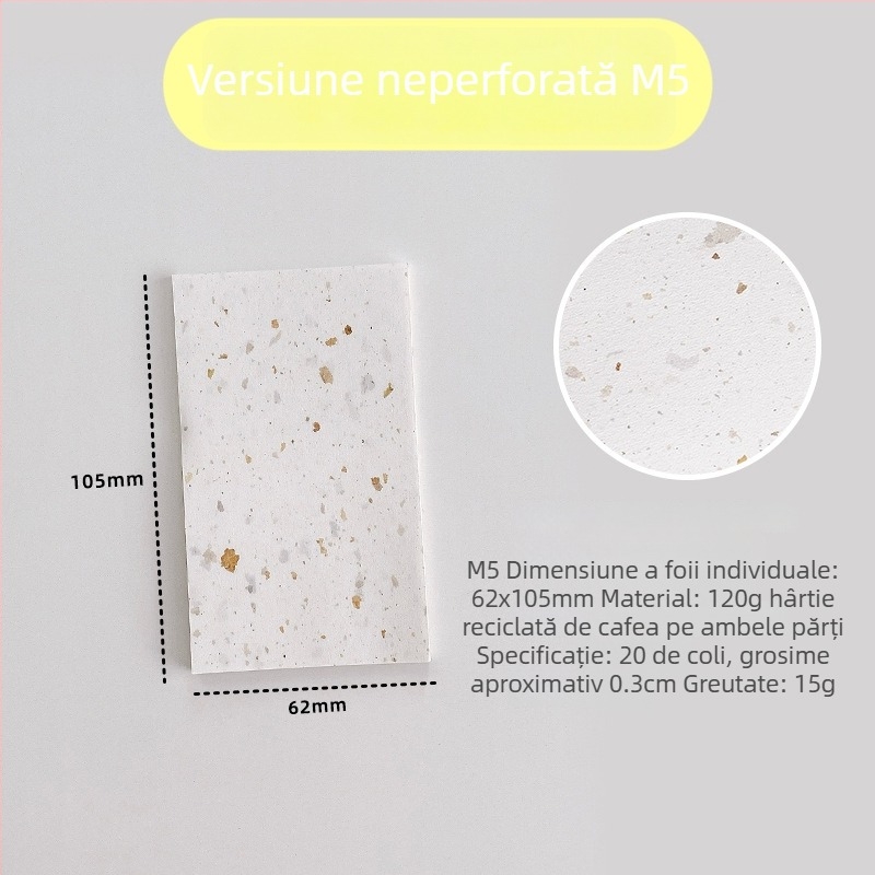 Pagină interioară pentru refill loose-leaf – hârtie de cafea reciclată; import: Nu; autorizare IP: Nu