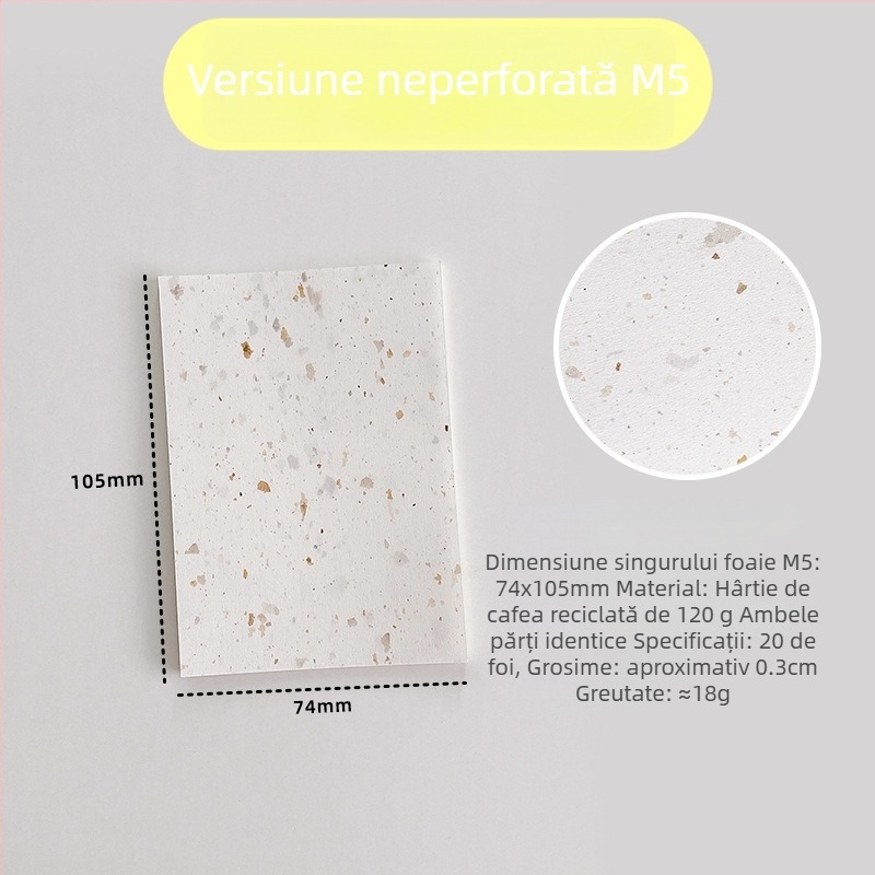 Pagină interioară pentru refill loose-leaf – hârtie de cafea reciclată; import: Nu; autorizare IP: Nu