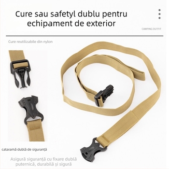 Curele de prindere pentru bagaje pentru călătorii în aer liber, carabinieră pentru fixare, securizarea încărcăturii, accesorii de camping