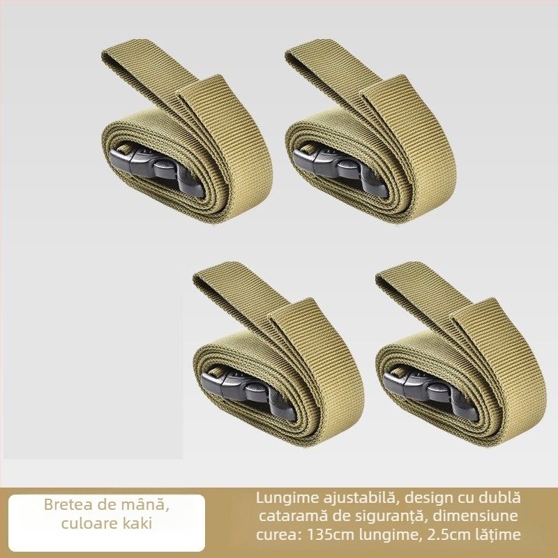 Curele de prindere pentru bagaje pentru călătorii în aer liber, carabinieră pentru fixare, securizarea încărcăturii, accesorii de camping
