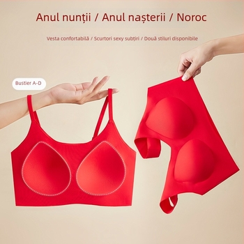 Set de lenjerie intimă fără cusături pentru mireasă, sutien cu cupă completă, cupe medii model, nailon, design tip vestă pentru un spate frumos