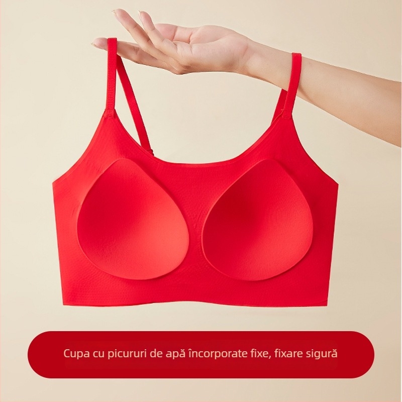 Set de lenjerie intimă fără cusături pentru mireasă, sutien cu cupă completă, cupe medii model, nailon, design tip vestă pentru un spate frumos