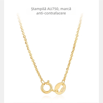 Colier din aur 18k pentru femei, pandantiv moissanit, lanț clavicular, aur alb 750