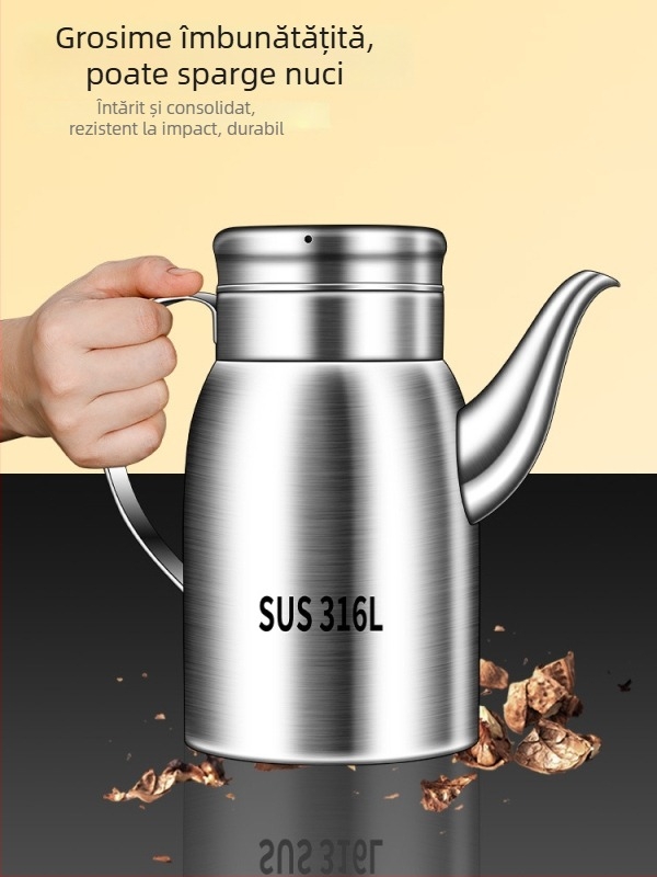 Oală de ulei din oțel inoxidabil 316L pentru bucătărie, de tip alimentar, deschidere și închidere automate