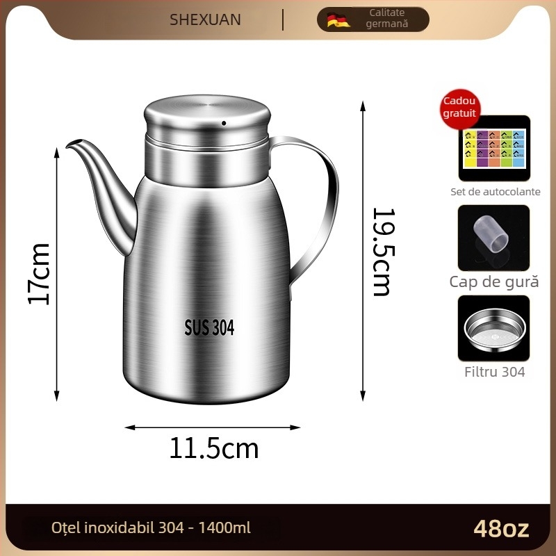 Oală de ulei din oțel inoxidabil 316L pentru bucătărie, de tip alimentar, deschidere și închidere automate