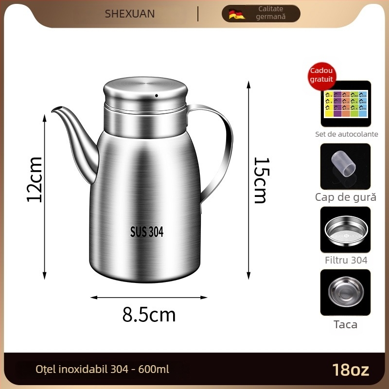 Oală de ulei din oțel inoxidabil 316L pentru bucătărie, de tip alimentar, deschidere și închidere automate