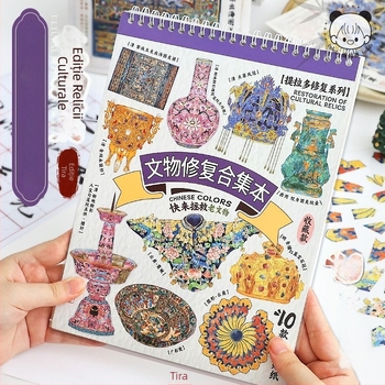 Autocolante din porțelan puzzle pentru dioramă miniaturală - Relicve culturale, imprimare