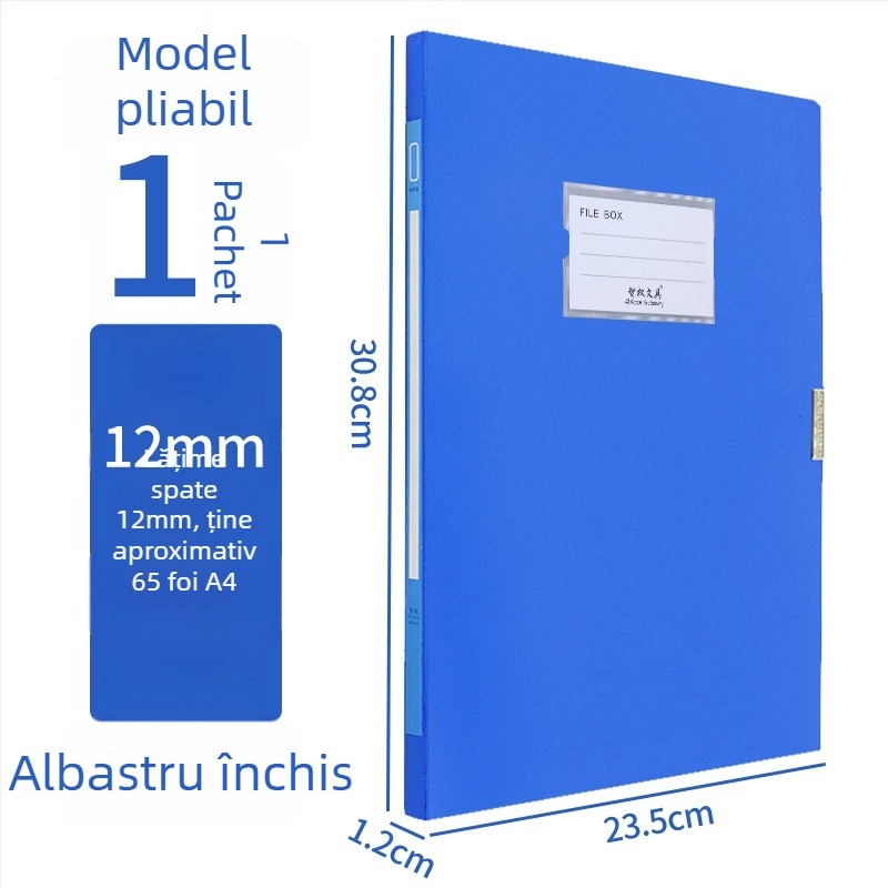 A4 boxă de fișiere din plastic, întărită, pentru depozitarea documentelor și chitanțelor; Material PP; Modele 2E220/2E235/2E255/2E275; Grosime material 20/35/55/75; Logo tipărit; Brand Intellectual Power