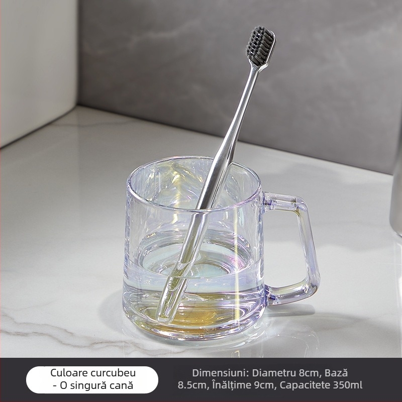 Pahar din sticlă pentru gură – pereche pentru uz casnic, rotund, rezistent la temperaturi ridicate, cu un singur strat, model 240826