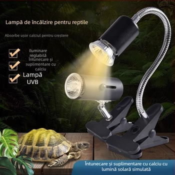 Lampă UVB/UVA pentru reptile cu supliment de calciu, sterilizare și încălzire, 25W/50W