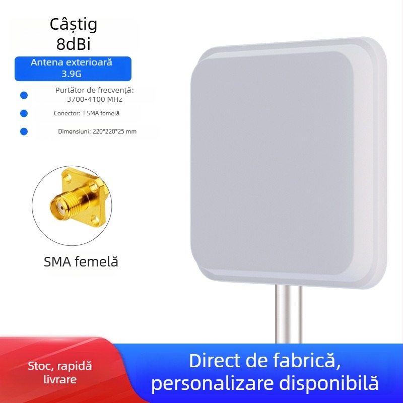 Antena WiFi direcțională cu panou plat, 2.4/5.8 GHz, 18 dBi câștig, stație AP pentru punte