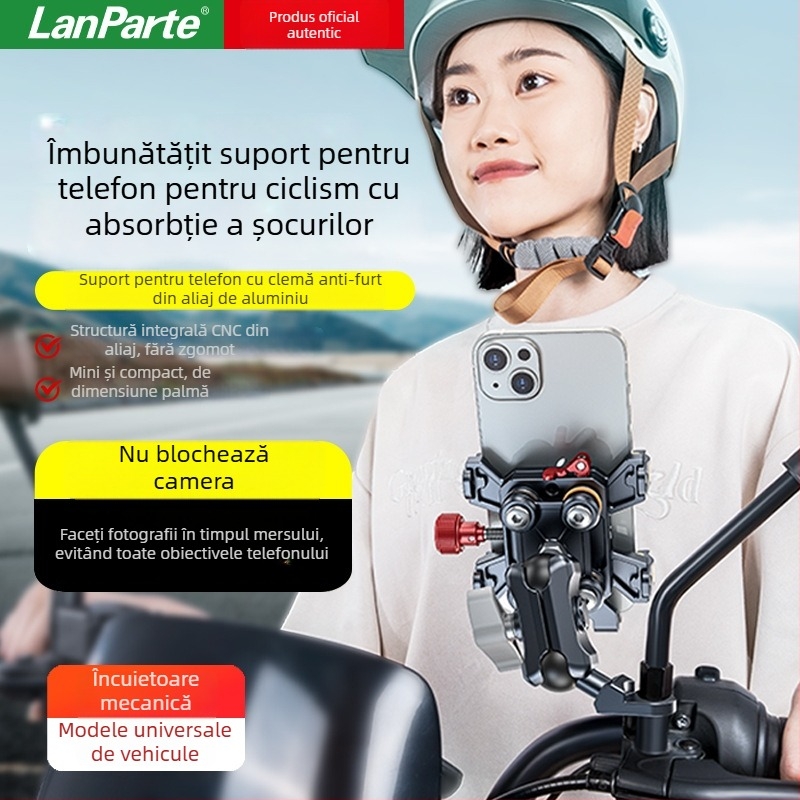 Lanparte suport pentru telefon pentru vehicule electrice – aliaj, prindere tip clemă, posibilitate de personalizare