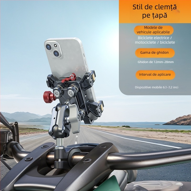 Lanparte suport pentru telefon pentru vehicule electrice – aliaj, prindere tip clemă, posibilitate de personalizare