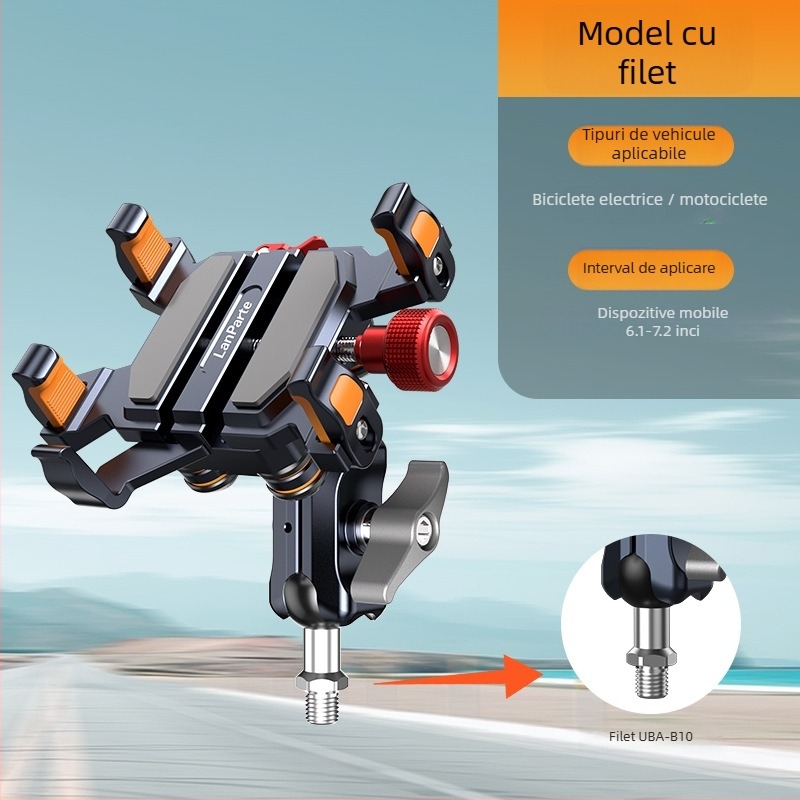Lanparte suport pentru telefon pentru vehicule electrice – aliaj, prindere tip clemă, posibilitate de personalizare