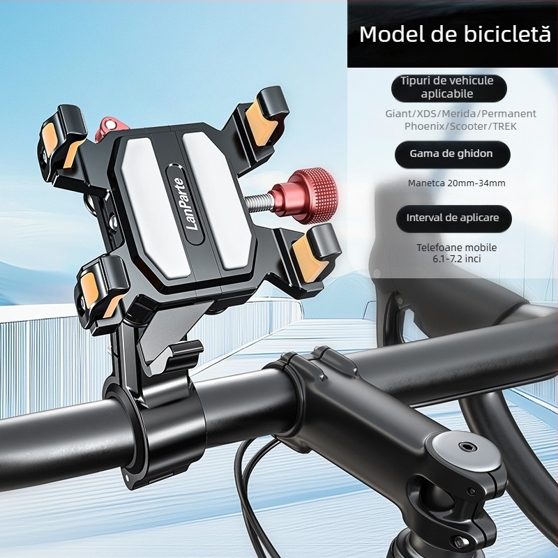 Lanparte suport pentru telefon pentru vehicule electrice – aliaj, prindere tip clemă, posibilitate de personalizare