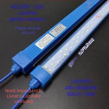 Lampa LED pentru acvariu, impermeabilă, 24W, corp din plastic, brand Zhuorui, greutate 200 g