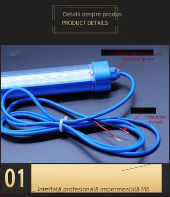 Lampa LED pentru acvariu, impermeabilă, 24W, corp din plastic, brand Zhuorui, greutate 200 g