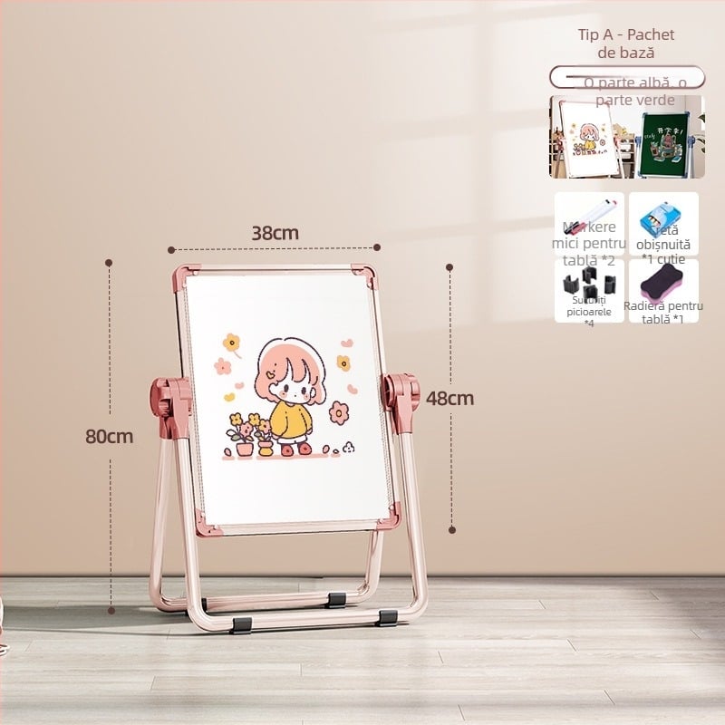 Rainbow tablă de desen pentru copii, cu suport magnetic, față dublă și suprafață ștergătoare