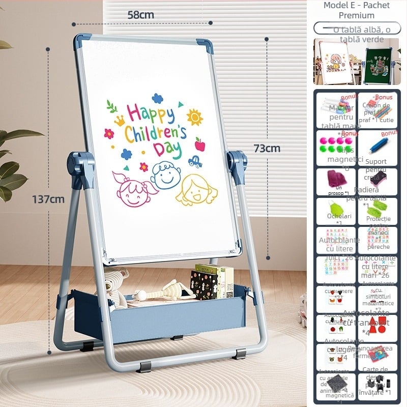 Rainbow tablă de desen pentru copii, cu suport magnetic, față dublă și suprafață ștergătoare