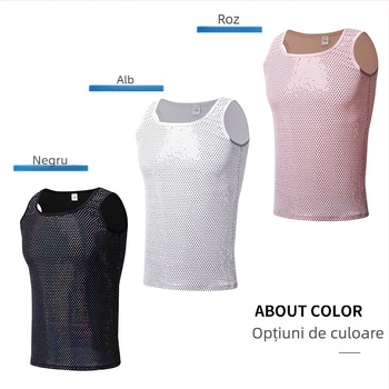 Mober tricou fără mâneci pentru bărbați, stil sport, nylon 80-90% conținut, guler rotund