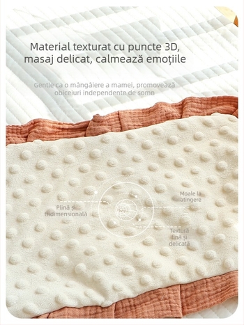 Pernă nor cloud pentru nou-născuți, bumbac 100%, pernă plată cu margine dantelată, siguranță Clasa A, stil desen animat.