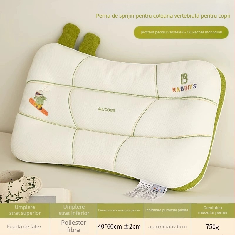 Perne pentru copii: nucleu dreptunghiular, umplutură din fibre de poliester; țesătură 70% poliester, 30% Lyocell; formă dreptunghiulară; greutate până la 0,5 kg; potrivit pentru copii.