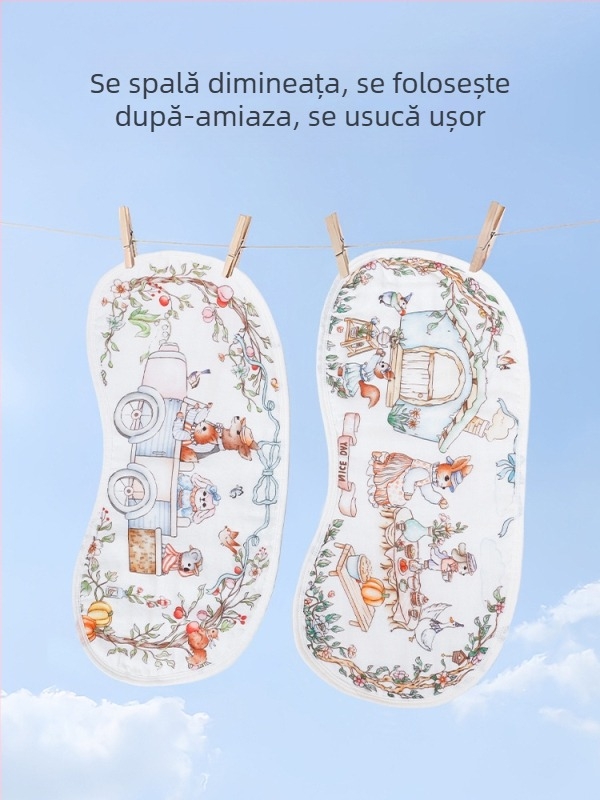 Pernă nor pentru nou-născuți și copii mici, material din fibre de bambus, design desen animat, siguranță Clasa A, lansare primăvara 2025