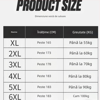 Vestă de salvare pentru adulți, brand Shabbat, material EPE, etichetă privată licențiată