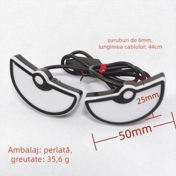 Lumină LED pentru șurubul plăcii motocicletei — ochi diavol triunghiulari, accesoriu decorativ universal, 12 V, 0,15 A, plastic, nr. accesoriu 143