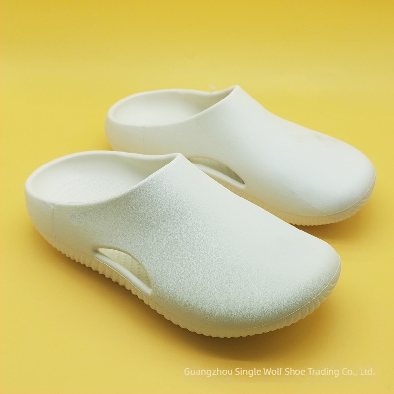 Sandale unisex cu acoperire totală a degetelor, curea cu un singur breloc, partea superioară EVA și talpa EVA, vârf rotund, toc plat de 2 cm, respirante și ușoare