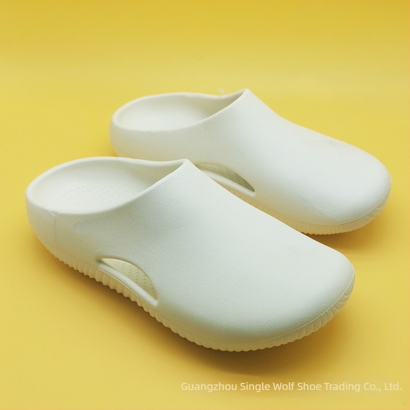 Sandale unisex cu acoperire totală a degetelor, curea cu un singur breloc, partea superioară EVA și talpa EVA, vârf rotund, toc plat de 2 cm, respirante și ușoare